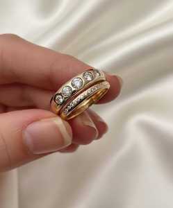 แหวนแต่งงานเพชรทรงกลมเพาะเลี้ยงในห้องปฏิบัติการ ทองคำแท้ 14k 18k ฝังแบบฟลัชเซ็ต ประกายระยิบระยับ ดีไซน์โมเดิร์นหรูหรา สวมใส่ได้ทุกวัน วงแหวนหน้ากว้าง - Product Image 4