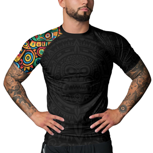 Customized Heat-Transfer Printed 100% Polyester MMA BJJ Rash Guards Short Compression Fit Gym Training Anti-Bacterial Anti-UV - Product Image 6