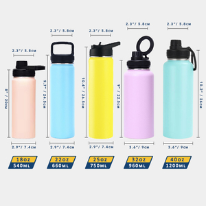 Mango con botella de agua de vaso de acero inoxidable de doble pared de 540ml, 660ml, 750ml, 32oz, 40oz - Product Image 3