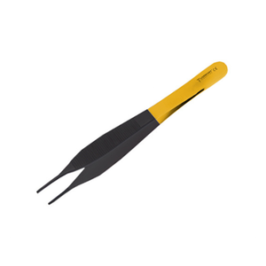 คีมผ่าตัดแบบตรง คุณภาพสูง ยี่ห้อ Adson รุ่น Plain Dissecting Forceps ขนาด 5 นิ้ว สีดำ/ทอง สำหรับผ่าตัดหลอดเลือดขนาดเล็กและศัลยกรรมพลาสติก ผลิตจากเหล็กเยอรมัน - Product Image 1