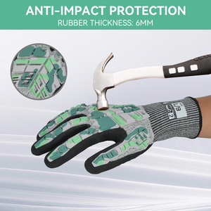Gants de travail anti-coupures, anti-dérapants, résistants à l'abrasion, avec protection des jointures en TPR, pour la construction et l'industrie. - Product Image 3