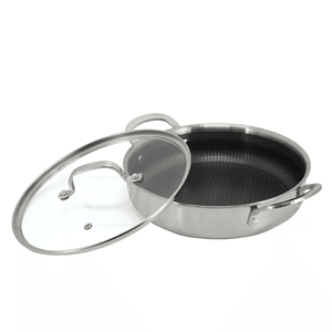 Padella Profonda Antiaderente in Acciaio Inox a 3 Strati con Coperchio, 9 Pollici, Set di Pentole Durevoli - Product Image 3