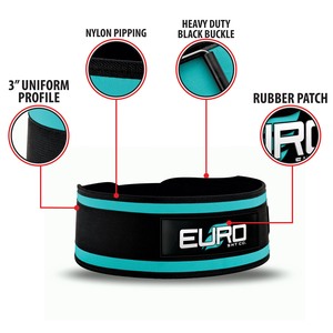 Euro Skt Co <b>Weight</b> Lifting Wrist Support <b>Belt</b> Black Teal Adjustable EVA Non-Slip Buckle Closure Unisex Strength <b>Training</b> Gear - Product Image 6
