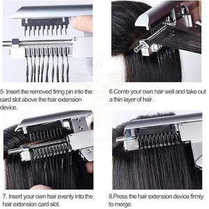 Kit de machine à extensions capillaires 6D, kit pistolet à extensions capillaires 6D, extensions capillaires 6D en cheveux humains véritables, 1ère génération d'extensions capillaires 6D - Product Image 2