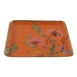 Plateaux de service carrés en or antique pour desserts, design élégant avec finition métallique, idéaux pour les restaurants. - Product Image 5