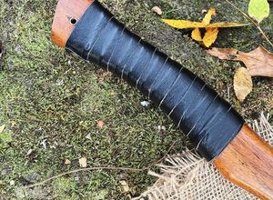 Hand-Forged Damascus <b>Axe</b> - 16" Professional Bushcraft <b>Axe</b>, Full Tang Blade with Leather Grip, Ideal for Outdoor work and Gifts - Product Image 2