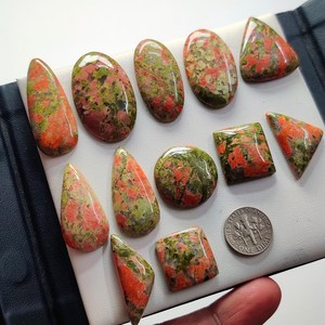 Cabochon d'Unakite naturel authentique de qualité supérieure, pierre précieuse en vrac, vendue au carat - Product Image 4