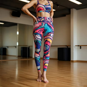 Breathable Wholesale Sublimation Fitness Yoga Wear <b>Set</b> Leggings <b>Sexy</b> Women High Waist Tight Pants Custom Gym Sports <b>Bra</b> - Product Image 4