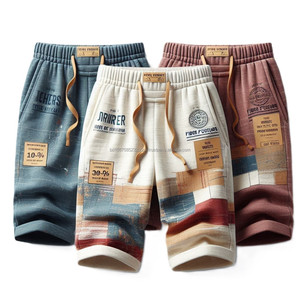 Shorts imprimés pour hommes décontractés intelligents dernières conceptions 100% coton séchage rapide respirant mi anti-rides taille élastique OEM Logo imprime - Product Image 6