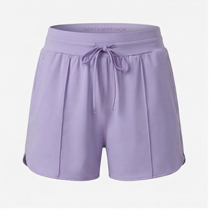 Shorts de yoga taille haute à cordon de serrage North Approach, couleur unie, séchage rapide, en Spandex et Polyester, pour femme - Product Image 1