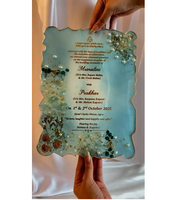 Planche décorative ronde personnalisée en résine époxy pour la cérémonie de mariage musulman Nikah – Magnifiques créations en gros