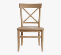 Chaise de salle à manger en bois de style farmhouse moderne avec dossier en X et pieds en bois massif pour la maison