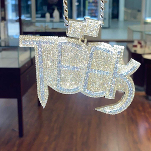 Pendentif Hip Hop en Argent 925, Moissanite et Perle d'Eau Douce, Style Tendance, Élégant, Unisexe, pour Soirées et Usage Quotidien - Product Image 2