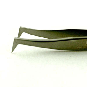 Deluxe L Shape Russian Eyelash Tweezers Stainless Steel Green Grip Handle Pointed Tip Volume Lash Extension Precision <b>Tool</b> - Product Image 1