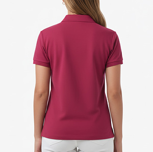 Polo pour femmes actives, haut décontracté à col, en mélange de coton doux, manches courtes, respirant, confortable, coupe décontractée et tendance - Product Image 2