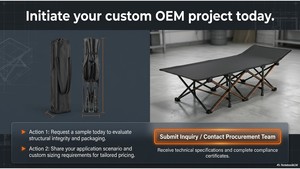 Lightweight Outdoor Folding <b>Bed</b> Cots Stainless Steel 600D Oxford Sleeping Stretcher <b>Bed</b> With Storage <b>Bag</b> - Product Image 2