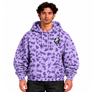Lavender <b>Leopard</b> <b>Print</b> Hoodie Heavyweight Pullover <b>Sweatshirt</b> Oversized Fit Drawstring Hood Kangaroo Pocket Casual Winter - Product Image 1