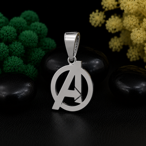 Collier avec pendentif logo Avengers, argent 925 plaqué rhodium, cristal strass, bijoux de luxe unisexe - Product Image 5