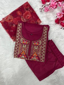 ชุดกางเกง kurti ผ้าฝ้ายดูเยี่ยมพร้อมบริการตามสั่งจากอินเดีย - Product Image 3