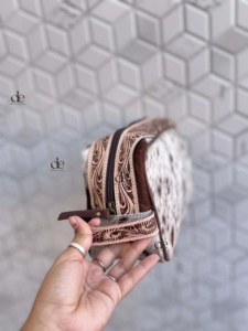 New Designer Hand <b>Tooled</b> Leather Toiletry Organizer Shaving <b>Kit</b> Man Women Travel Cosmetic <b>Bags</b> Cowhide Leather Makeup <b>Bags</b> - Product Image 2