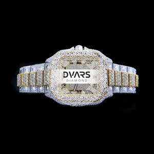 นาฬิกาเพชรโมอิสซาไนต์ VVS ขายดี รุ่นอัตโนมัติเต็มรูปแบบ สีโรสไวท์ ประดับเพชรหรูหรา สไตล์ฮิปฮอป - Product Image 1