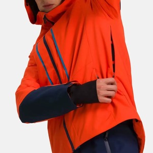 Veste de ski d'hiver imperméable pour homme, coupe-vent et respirante, col montant, patchwork, logo frontal en lettres - Product Image 6