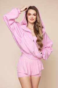 เสื้อฮู้ดซิปโอเวอร์ไซส์สำหรับผู้หญิงพร้อมโลโก้สั่งทำ ผู้ผลิตเสื้อผ้าสตรีทแวร์แบรนด์ส่วนตัว - Product Image 5