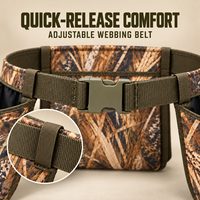 Ceinture de chasse au faisan camouflage en Oxford 600D réglable avec plusieurs poches et porte-cartouches pour la chasse aux oiseaux