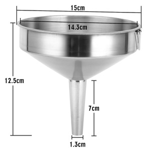 Juego de embudos de aceite de acero inoxidable, dispensador de líquidos y polvos de boca ancha, apto para lavavajillas, para uso doméstico - Product Image 5
