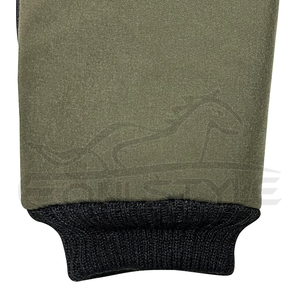 Guantes de Cuero Verde Oliva con Palma Negra, Forro Suave, Puño Acanalado, Largura hasta la Muñeca, para Uso en Exteriores en Invierno, Estilo Sencillo, Guantes de Seguridad para Caza - Product Image 3