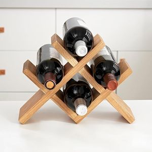 Soporte para Botellas de Vino de Madera Hecho a Mano, Ecológico, Diseño Vintage para Almacenamiento en Encimera, Exhibición Decorativa de Botellas para Hogar, Cocina y Bar - Product Image 2