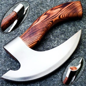 Hand Forged Black High Carbon Steel THEWIZ CRAFTS Builder's Hatchet Pizza Cutter <b>Axe</b> <b>Wood</b> Handle Premium Kitchen Outdoor Cooking - Product Image 4