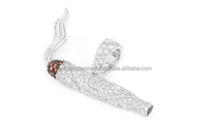 Pendentifs et breloques tendance en or blanc 10K plaqué or, style hip-hop, minimalistes, personnalisés avec diamants de laboratoire, cadeau à la mode, bijoux sur mesure - Product Image 3