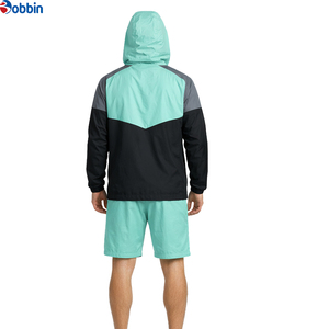 Conjunto Corto de Ropa Urbana Personalizada para Hombre, Chaqueta Cortavientos y Pantalones Cortos con Bloques de Color, Conjunto de Verano - Product Image 2