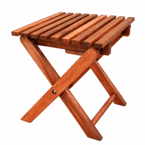Table d'appoint pliante en bois d'acacia, table carrée moderne à lattes pour terrasse extérieure - Product Image 1