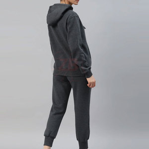 Ensemble de survêtement tendance pour femme, coupe décontractée, 100 % coton, sweat à capuche et pantalon de jogging pour l'entraînement et les tenues décontractées - Product Image 3
