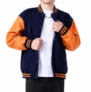Unisex Polyester/Cotton Varsity Jacket Windproof Embroidered Letter Casual Autumn <b>Turn</b>-down Collar <b>Button</b> Front Regular Fit - Product Image 3