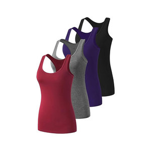 Women's Solid Color Breathable Knitted Tank <b>Tops</b> Scoop Neck Regular Length Casual Style Purple <b>Black</b> - Product Image 6