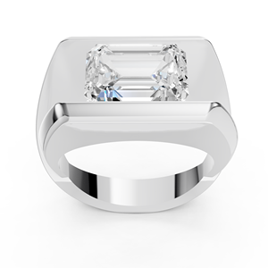 <b>Emerald</b> Cut Moissanite Modern Open Band Statement <b>Ring</b> for Women Wedding Anniversary 925 Sterling <b>Silver</b> Fine Jewelry Wholesale - Product Image 2