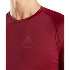 Camiseta deportiva de secado rápido para hombre 220gsm compresión Spandex poliéster transpirable ropa de gimnasio Atlético camiseta de nailon poliéster - Product Image 5