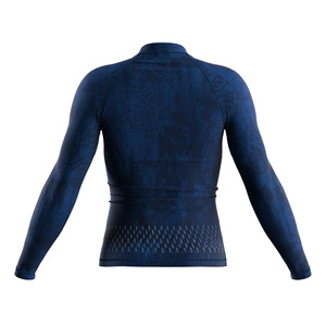 Maillot de cyclisme personnalisé pour homme à manches longues, séchage rapide, imprimé marbre bleu fluide par sublimation, fermeture éclair intégrale, respirant, vêtements de sport pour vélo - Product Image 6