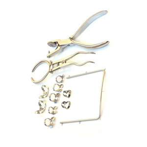 Kit d'instruments dentaires manuels professionnels pour parodontie, avec plaques de fixation de barrage en caoutchouc, en acier inoxydable, certifié CE, pour la santé bucco-dentaire - Product Image 1