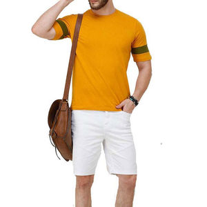 Conjuntos de Verano de Algodón 100% para Hombre, Camisetas de Cuello Redondo y Pantalones Cortos, Ropa Casual Transpirable de Alta Calidad con Logotipo Estampado - Product Image 1