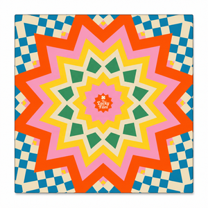 سجادة ماجونغ أمريكية أصلية بتصميم The Lucky Tiles مقاس 33 بوصة، مصنوعة من النيوبرين، سجادة طاولة ألعاب مطبوعة حسب الطلب بتصميم هندسي عتيق. - Product Image 1