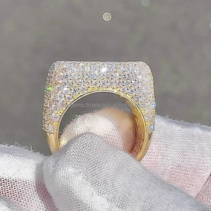 Luxury Brilliant Cut VVS Diamond Solitaire Engagement <b>Ring</b> Women Party 925 Sterling Silver IGI Certified Hip Hop Style Fine - Product Image 5