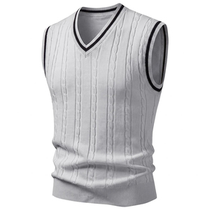 <b>Men's</b> Knitted Slim Fit Knitted <b>Sweater</b> <b>Vests</b> <b>Men</b> Smart Casual V Neck Knit Pullovers Waistcoat <b>Mens</b> Sleeveless <b>Sweaters</b> - Product Image 6