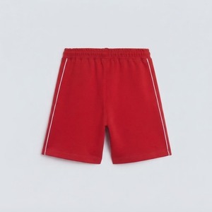 <b>Men's</b> <b>Red</b> Casual Bermuda <b>Shorts</b> With Side Stripe Drawstring Closure Knitted Mid Waist Solid Color Style - Product Image 2