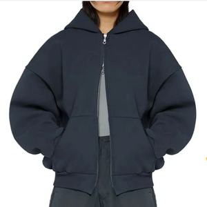 เสื้อฮู้ดดี้โอเวอร์ไซส์สีทองแบบสั่งทำพิเศษ ผ้าฟลีซหนานุ่มสำหรับฤดูหนาว ปักเลื่อม ตกแต่งด้วยการเย็บตะเข็บตัดกัน พิมพ์ลายด้านหน้า - Product Image 6