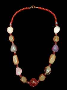 Collier en agate et chaîne de bambou fait main, style classique, artisanat Rawat, fabriqué en Inde, bijoux d'anniversaire pour homme NK-9367B - Product Image 2