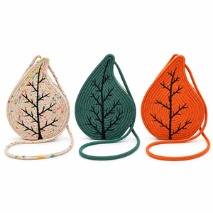 Bolso Bandolera Personalizable de Cuerda con Forma de Hoja y Diseño de Árbol, con Correa Larga para el Hombro, para Mujer, Venta al por Mayor, Ideal para la Playa - Product Image 3